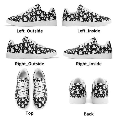 Spooky Ghost Adult Lightweight Brand Low Top Leather Shoes - DeRose Seasonal