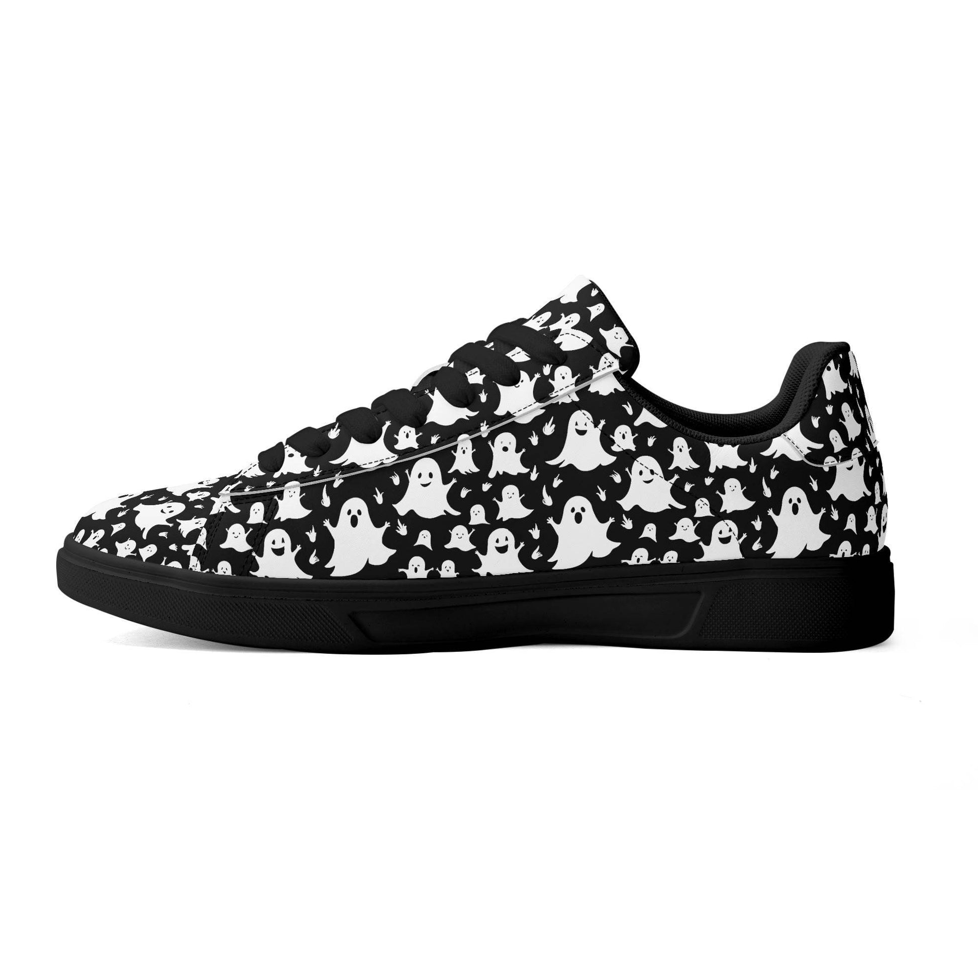 Spooky Ghost Adult Lightweight Brand Low Top Leather Shoes - DeRose Seasonal