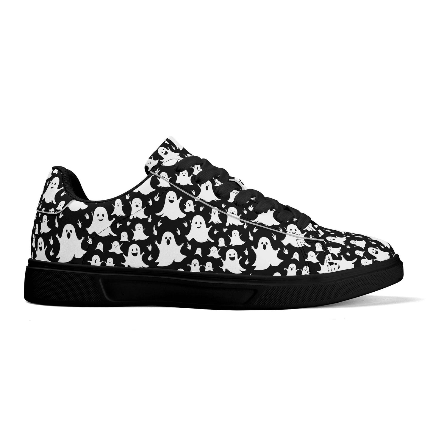 Spooky Ghost Adult Lightweight Brand Low Top Leather Shoes - DeRose Seasonal