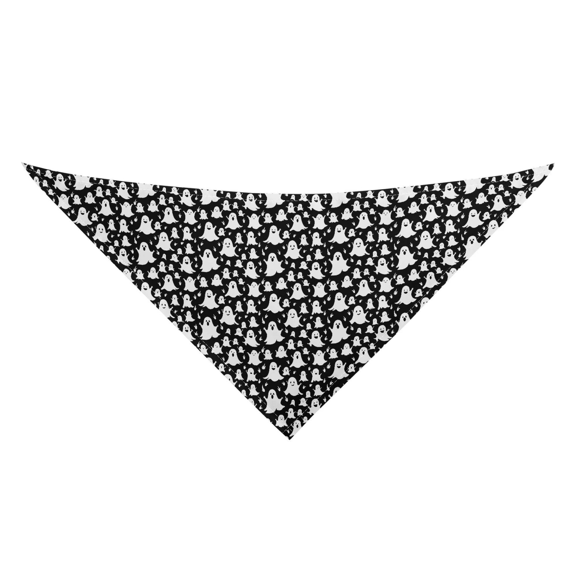 Spooky Ghost Animal Scarf Pet Adjustable Bandanas for Dogs Cats - DeRose Seasonal