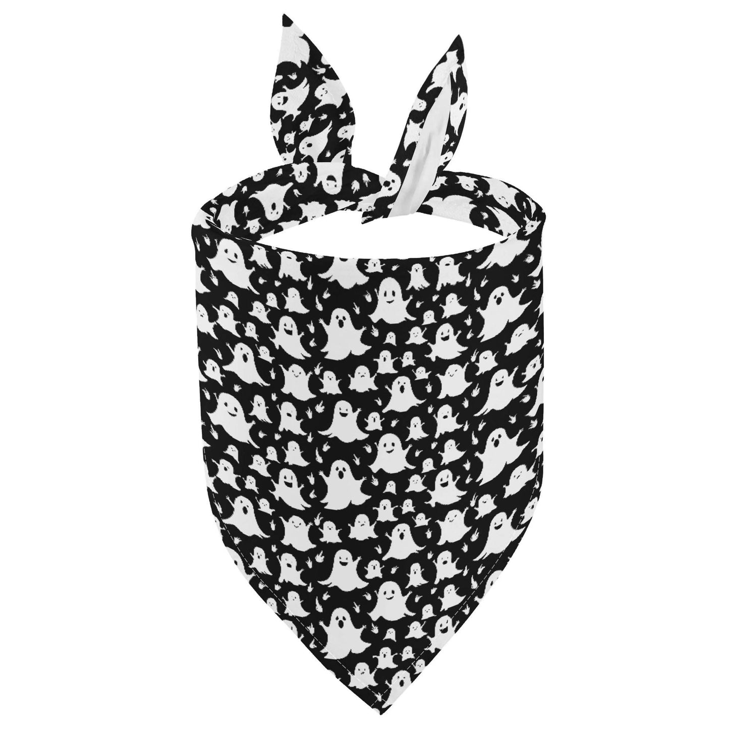 Spooky Ghost Animal Scarf Pet Adjustable Bandanas for Dogs Cats - DeRose Seasonal