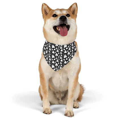 Spooky Ghost Animal Scarf Pet Adjustable Bandanas for Dogs Cats - DeRose Seasonal