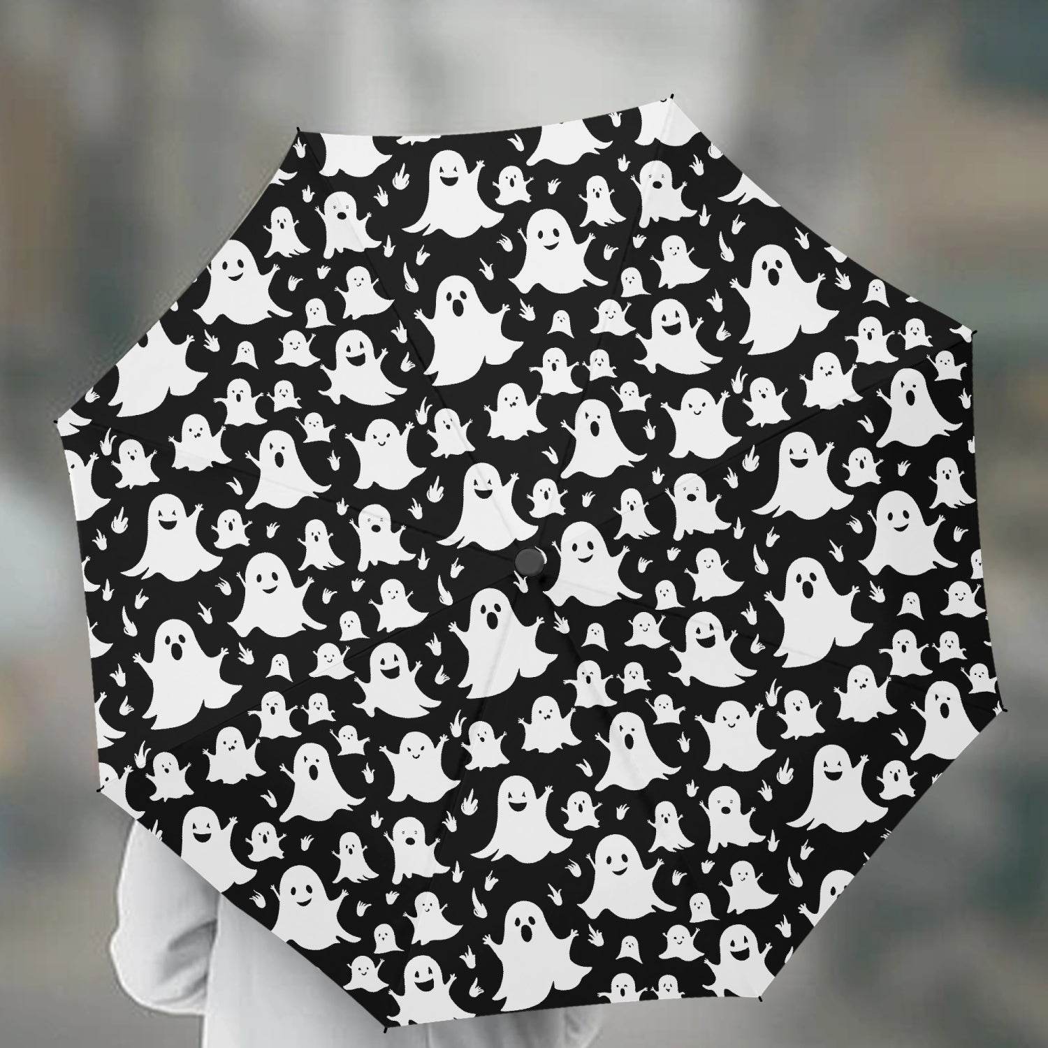 Spooky Ghost Automatic UV Protection Umbrella - DeRose Seasonal