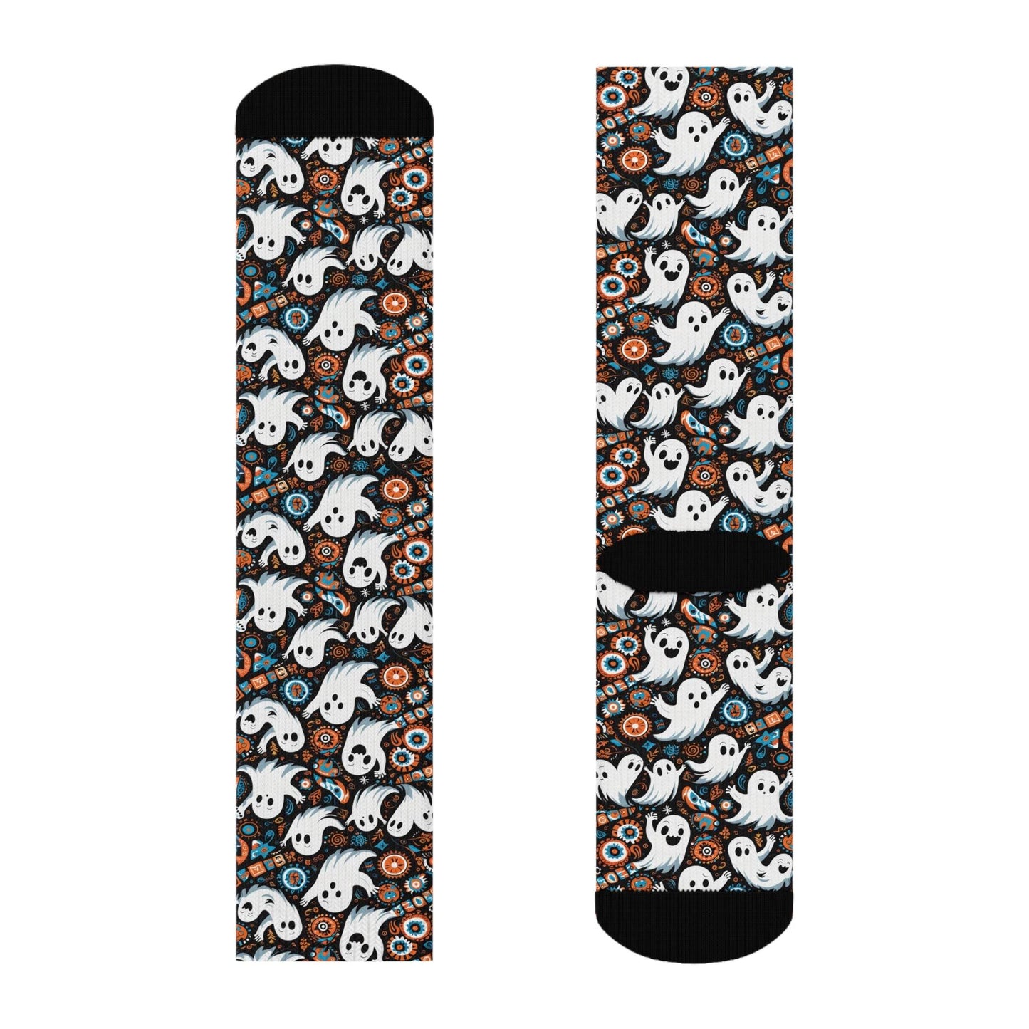 Ghosts Polyester Halloween Crew Socks 3 sizes - DeRose Seasonal