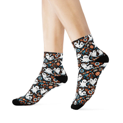 Ghosts Polyester Halloween Crew Socks 3 sizes - DeRose Seasonal