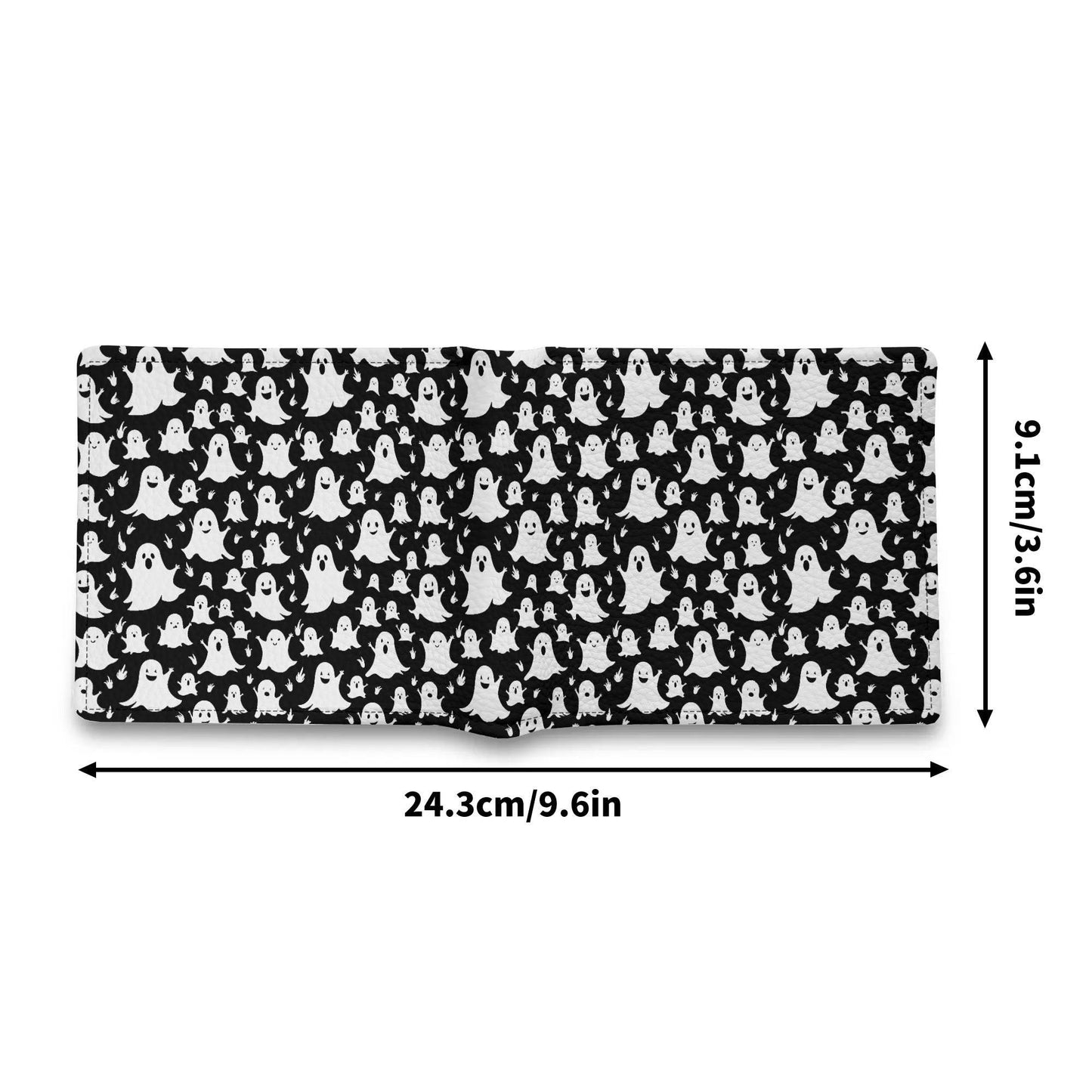 Spooky Ghost Men's Minimalist Leather Folded Wallet - DeRose Seasonal