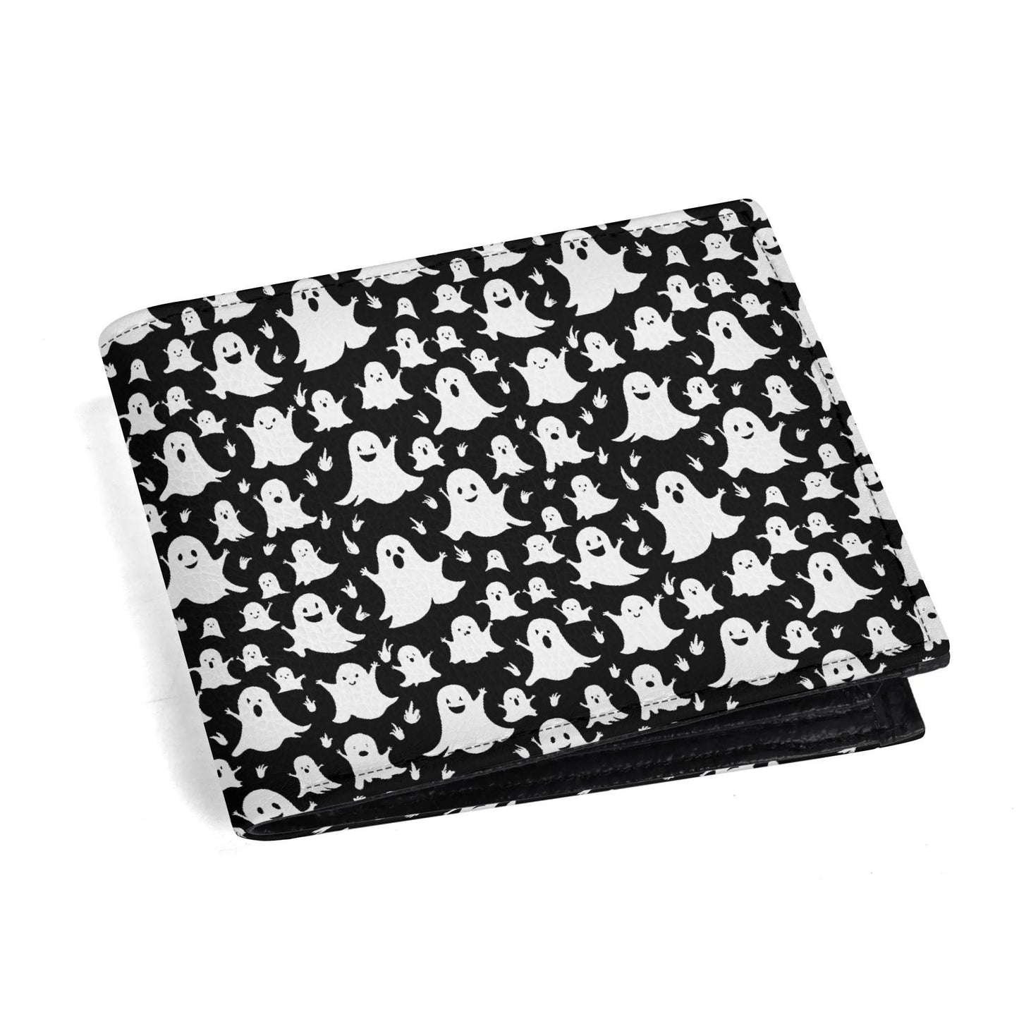 Spooky Ghost Men's Minimalist Leather Folded Wallet - DeRose Seasonal