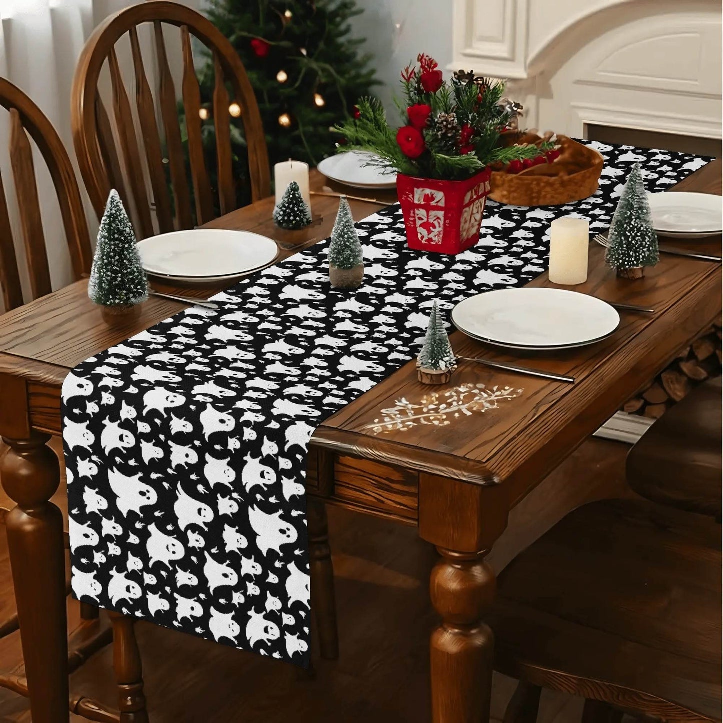 Spooky Ghost Polyester Table Runner - DeRose Seasonal