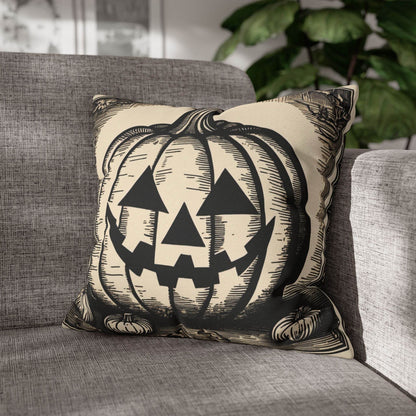 Square Jack-O-Lantern Spun Polyester Pillowcase - DeRose Seasonal