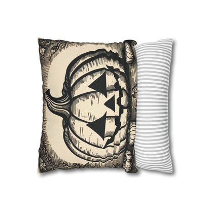 Square Jack-O-Lantern Spun Polyester Pillowcase - DeRose Seasonal