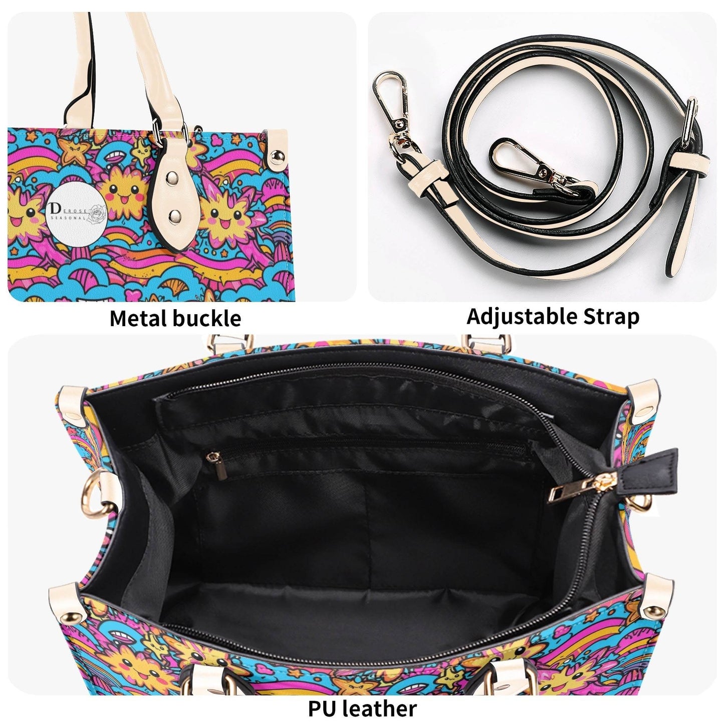 Squishy Star Luxury Women Leather Handbag (3 sizes) - DeRose Seasonal