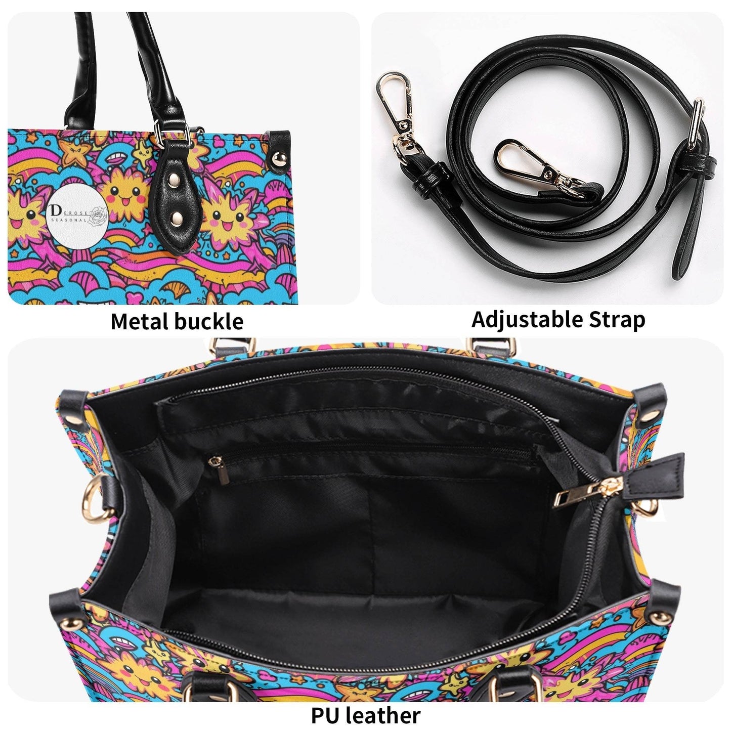 Squishy Star Luxury Women Leather Handbag (3 sizes) - DeRose Seasonal