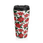Stainless Steel Poinsettia Floral Travel Mug - DeRose Seasonal