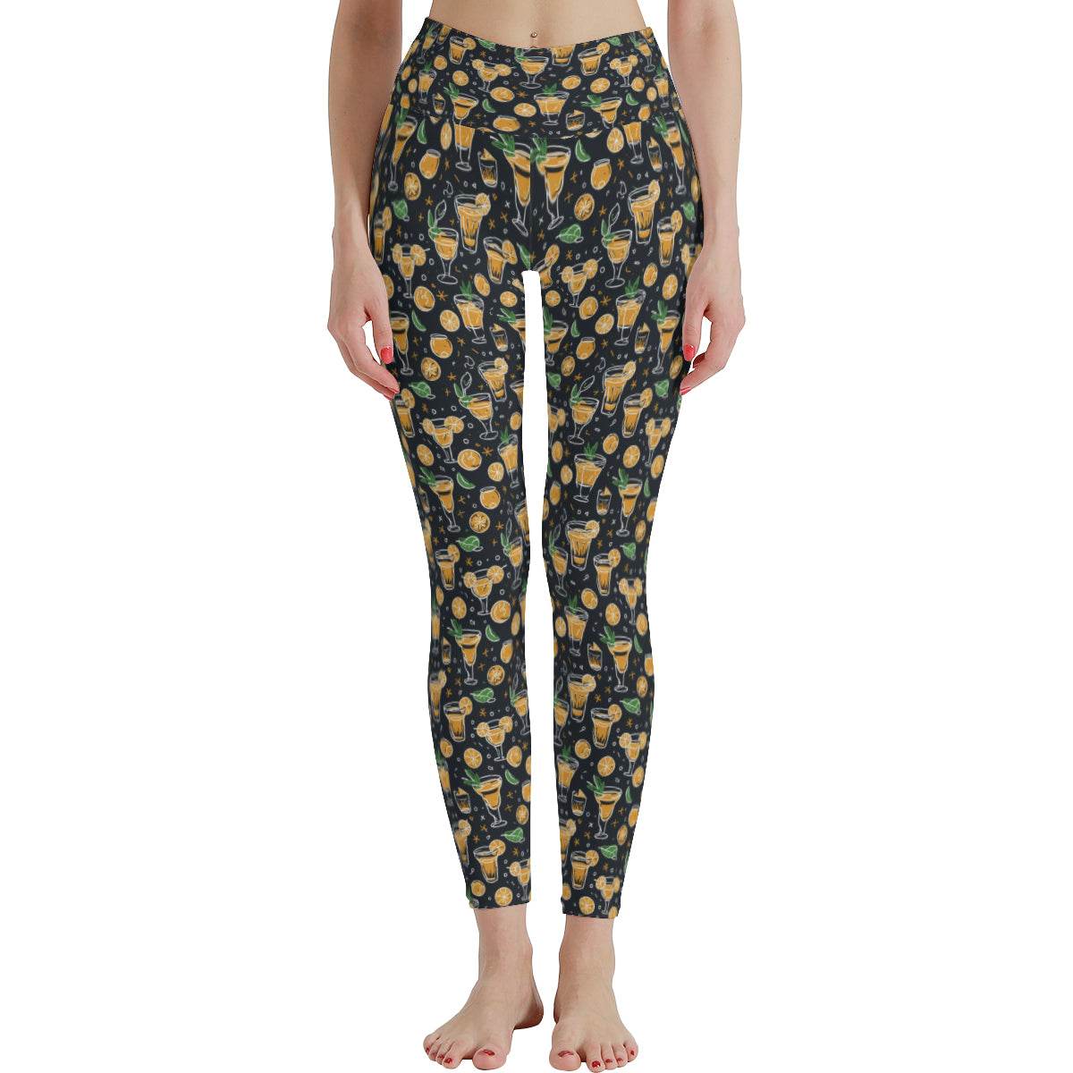 Gold Margarita Women's Polyester Yoga pants Leggings - DeRose Seasonal