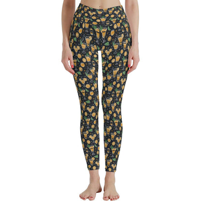 Gold Margarita Women's Polyester Yoga pants Leggings - DeRose Seasonal