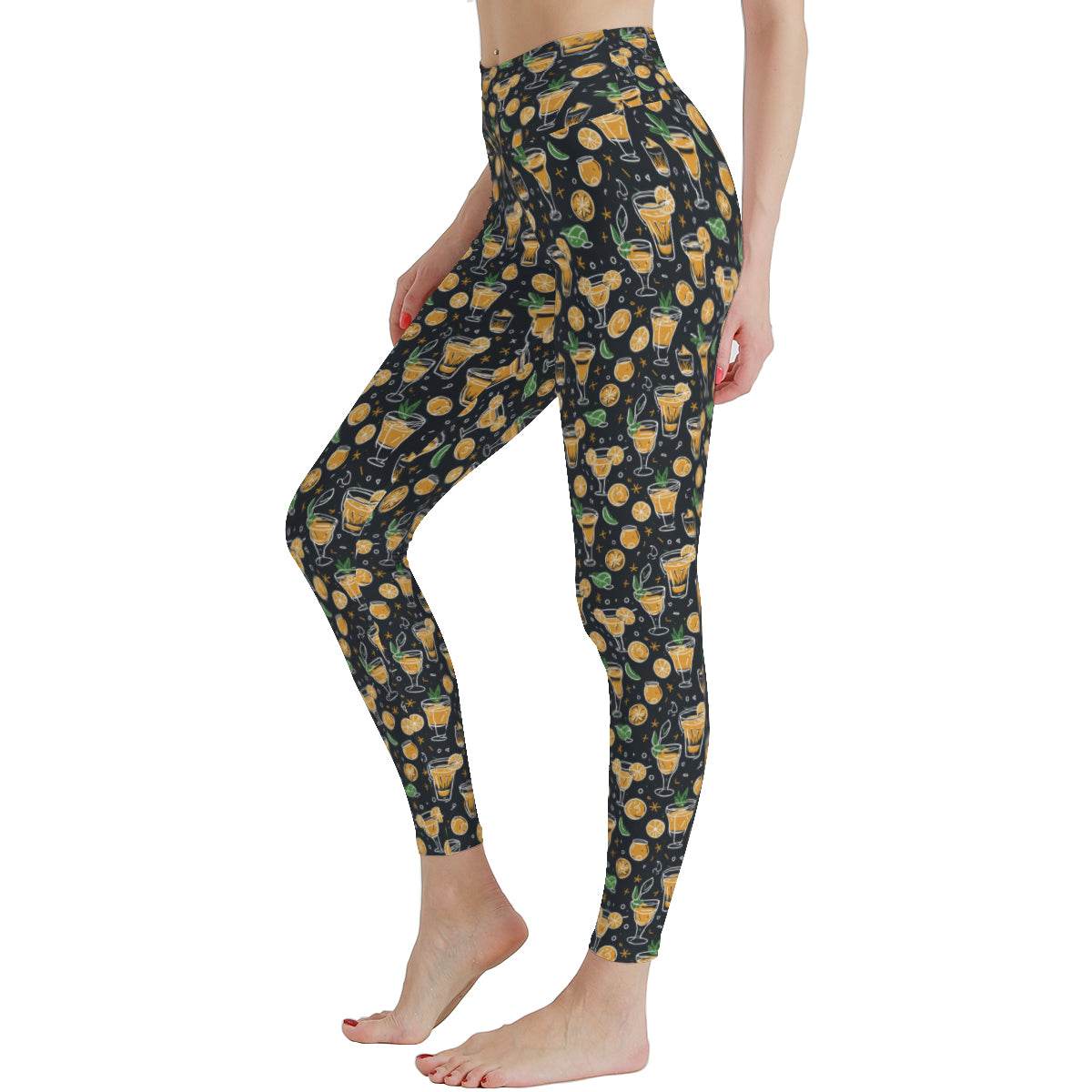 Gold Margarita Women's Polyester Yoga pants Leggings - DeRose Seasonal