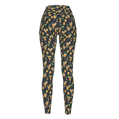 Gold Margarita Women's Polyester Yoga pants Leggings - DeRose Seasonal