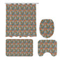 Pastel Flowers Bathroom Four-Piece Set(Shower Curtain + Toilet Cover Mat + Toilet Foot Mat + Floor Mat)| Polyester - DeRose Seasonal