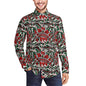 Tribal Christmas Men's Classic Long-Sleeved Button up Polyester Dress Shirt - DeRose Seasonal