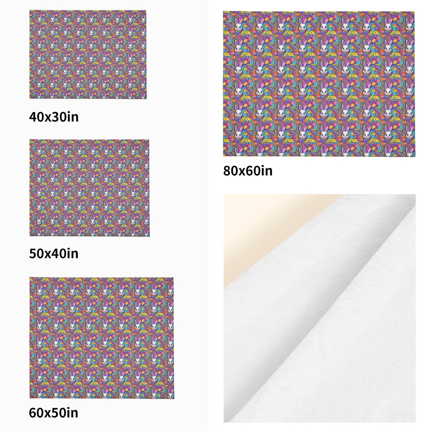 Trippy Bunny Flannel Breathable Blanket 4 Sizes - DeRose Seasonal