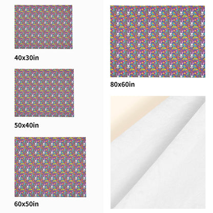 Trippy Bunny Flannel Breathable Blanket 4 Sizes - DeRose Seasonal