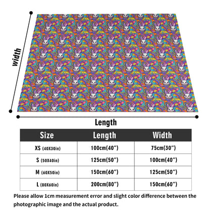 Trippy Bunny Flannel Breathable Blanket 4 Sizes - DeRose Seasonal