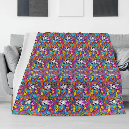 Trippy Bunny Flannel Breathable Blanket 4 Sizes - DeRose Seasonal