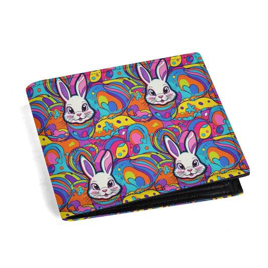 Trippy Bunny Men's Leather Folded Wallet - DeRose Seasonal