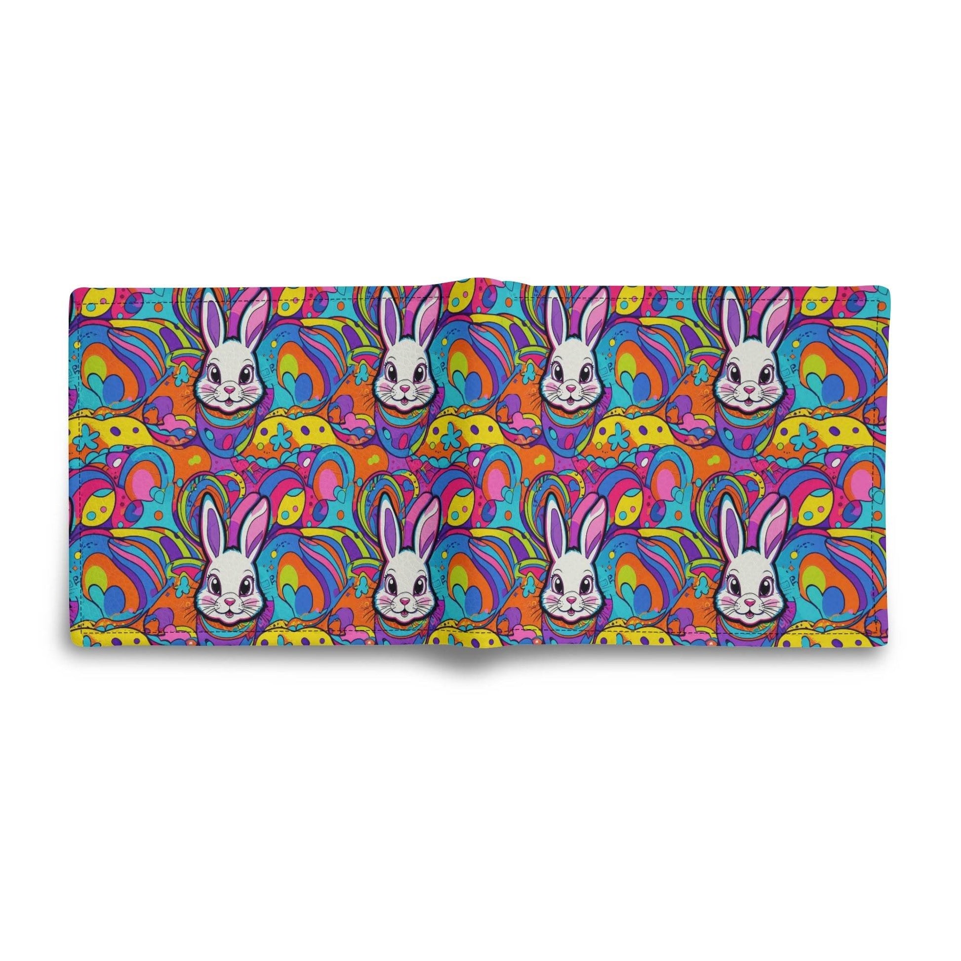 Trippy Bunny Men's Leather Folded Wallet - DeRose Seasonal
