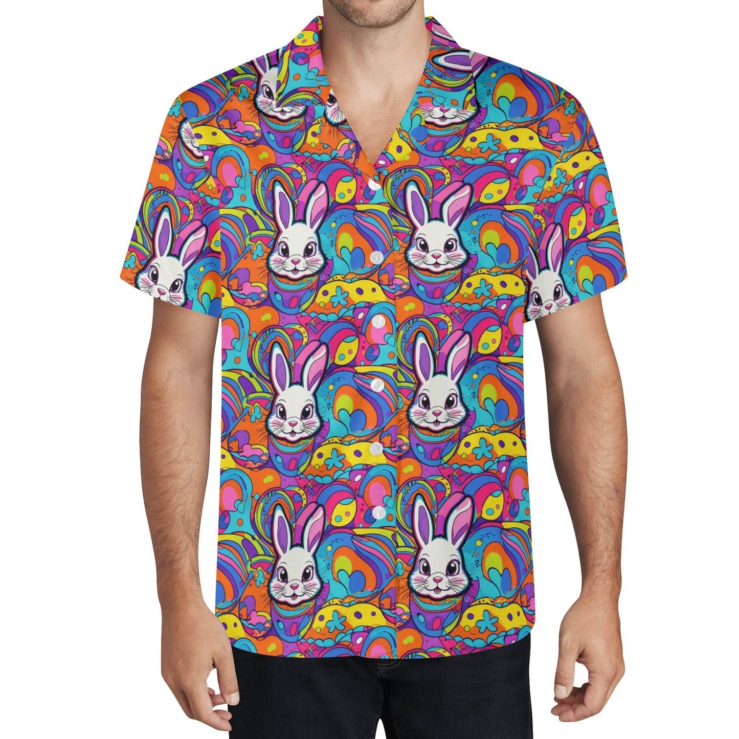 Trippy Bunny Men's Casual Hawaiian Shirt - DeRose Seasonal