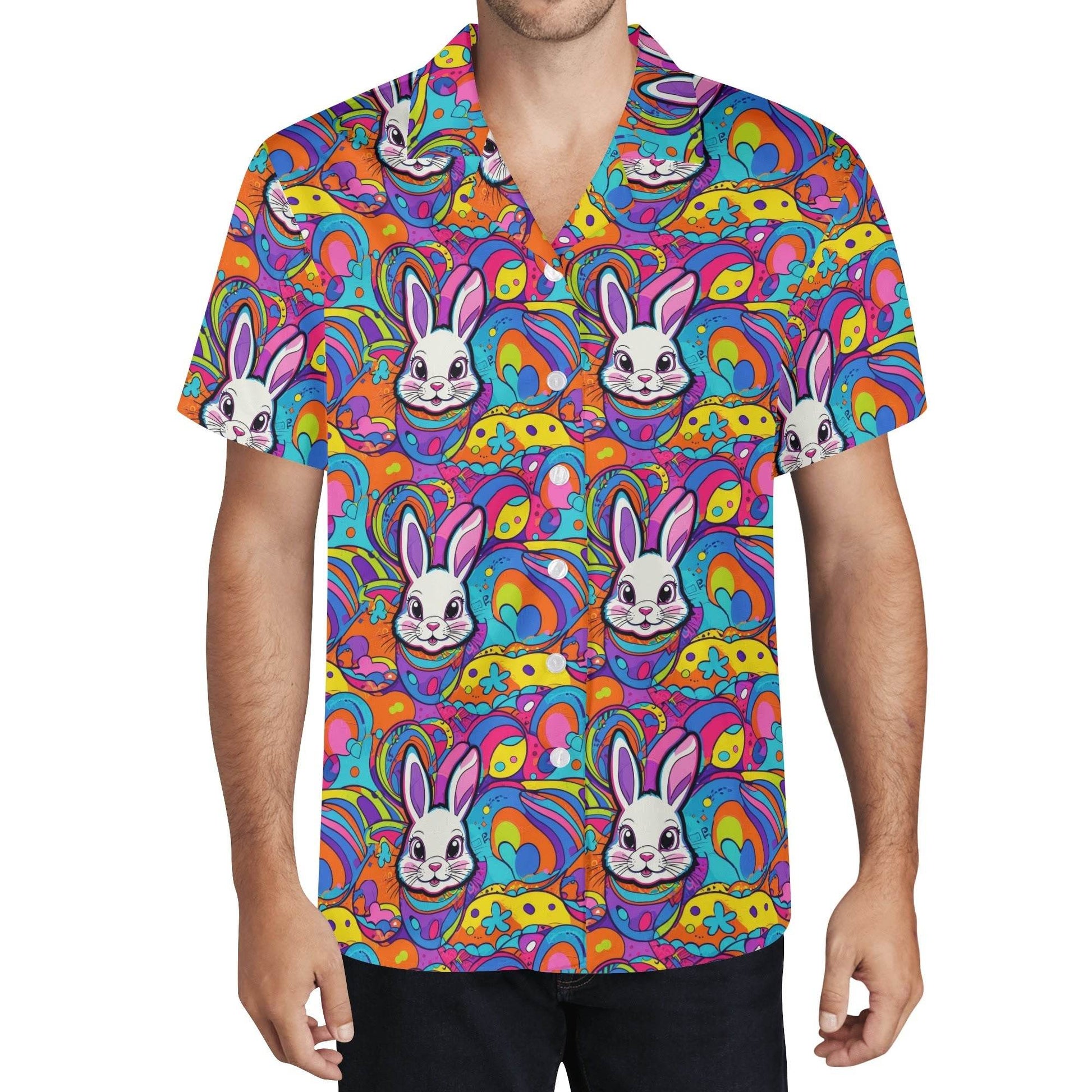 Trippy Bunny Men's Casual Hawaiian Shirt - DeRose Seasonal