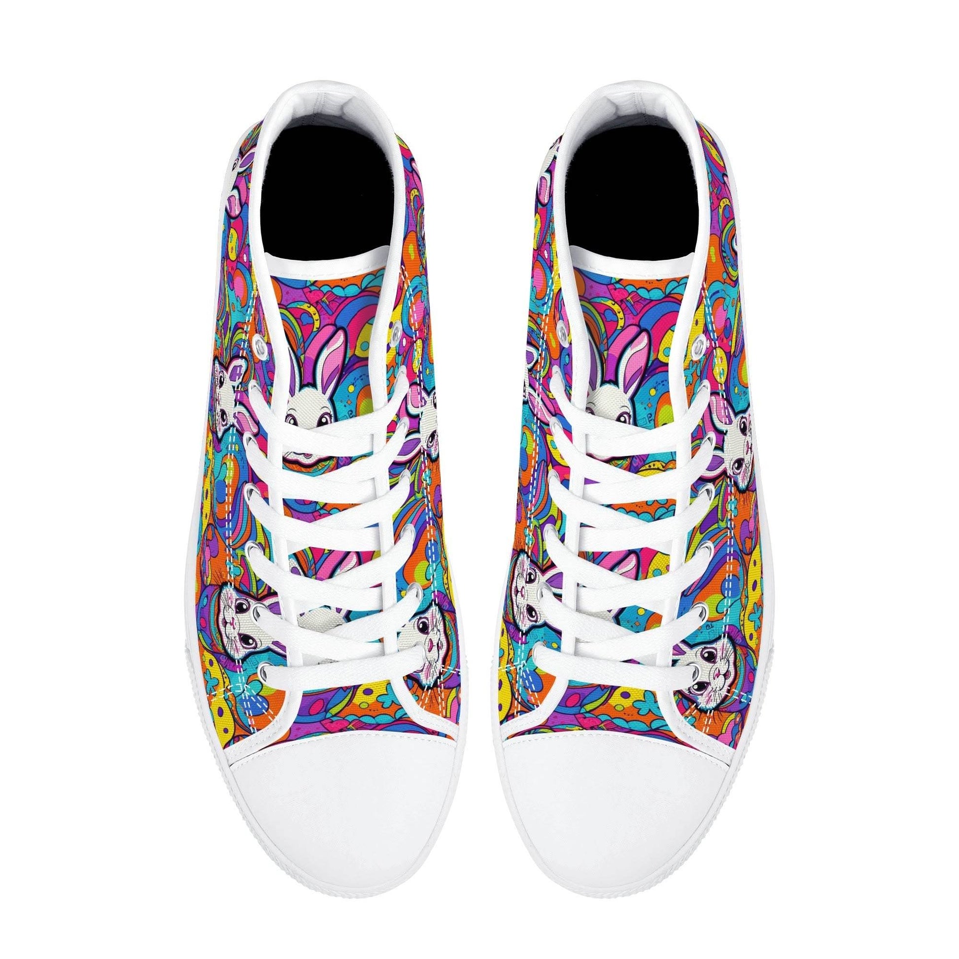Trippy Bunny Men's High Top Canvas Shoes - DeRose Seasonal