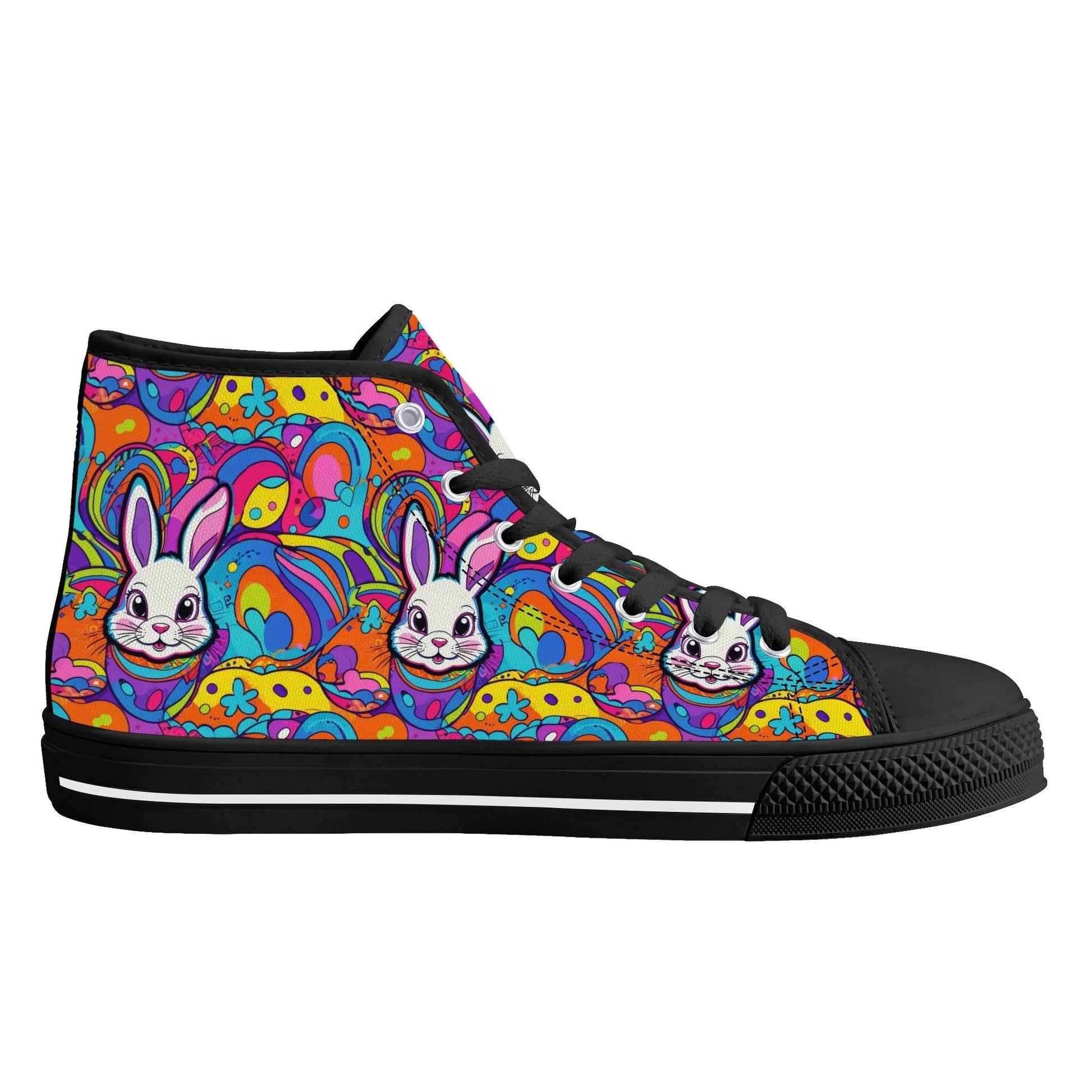 Trippy Bunny Men's High Top Canvas Shoes - DeRose Seasonal