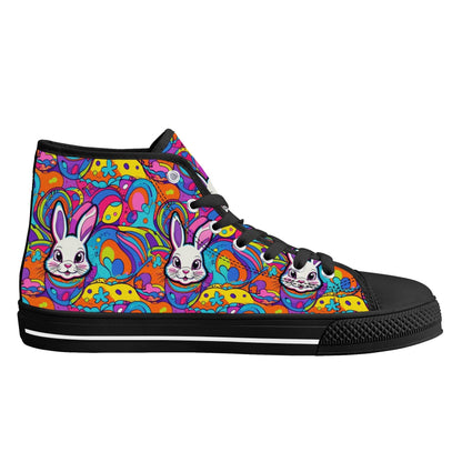 Trippy Bunny Men's High Top Canvas Shoes - DeRose Seasonal