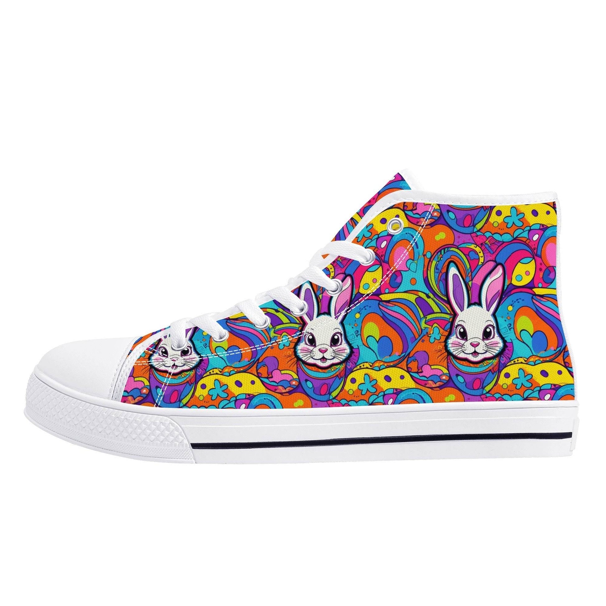 Trippy Bunny Men's High Top Canvas Shoes - DeRose Seasonal
