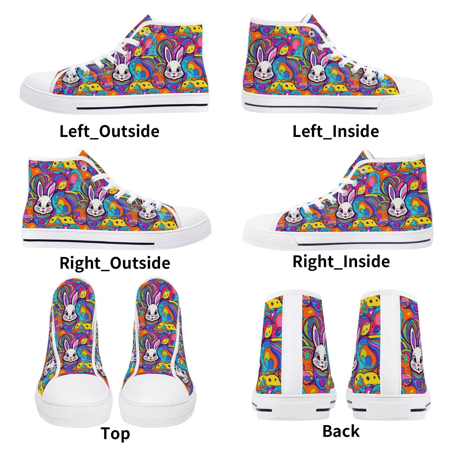 Trippy Bunny Men's High Top Canvas Shoes - DeRose Seasonal