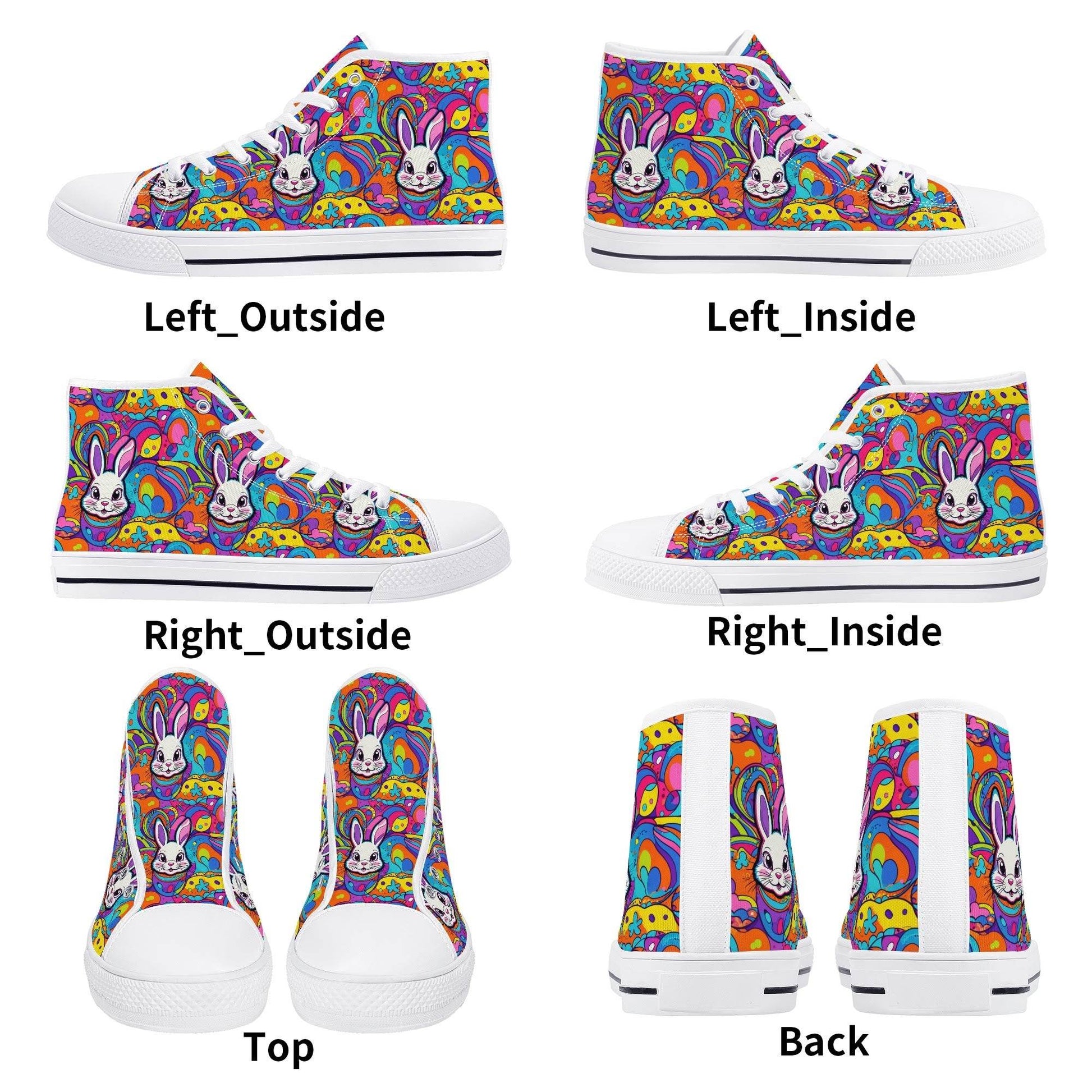 Trippy Bunny Men's High Top Canvas Shoes - DeRose Seasonal