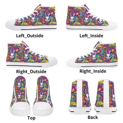 Trippy Bunny Men's High Top Canvas Shoes - DeRose Seasonal