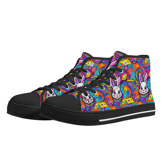 Trippy Bunny Men's High Top Canvas Shoes - DeRose Seasonal