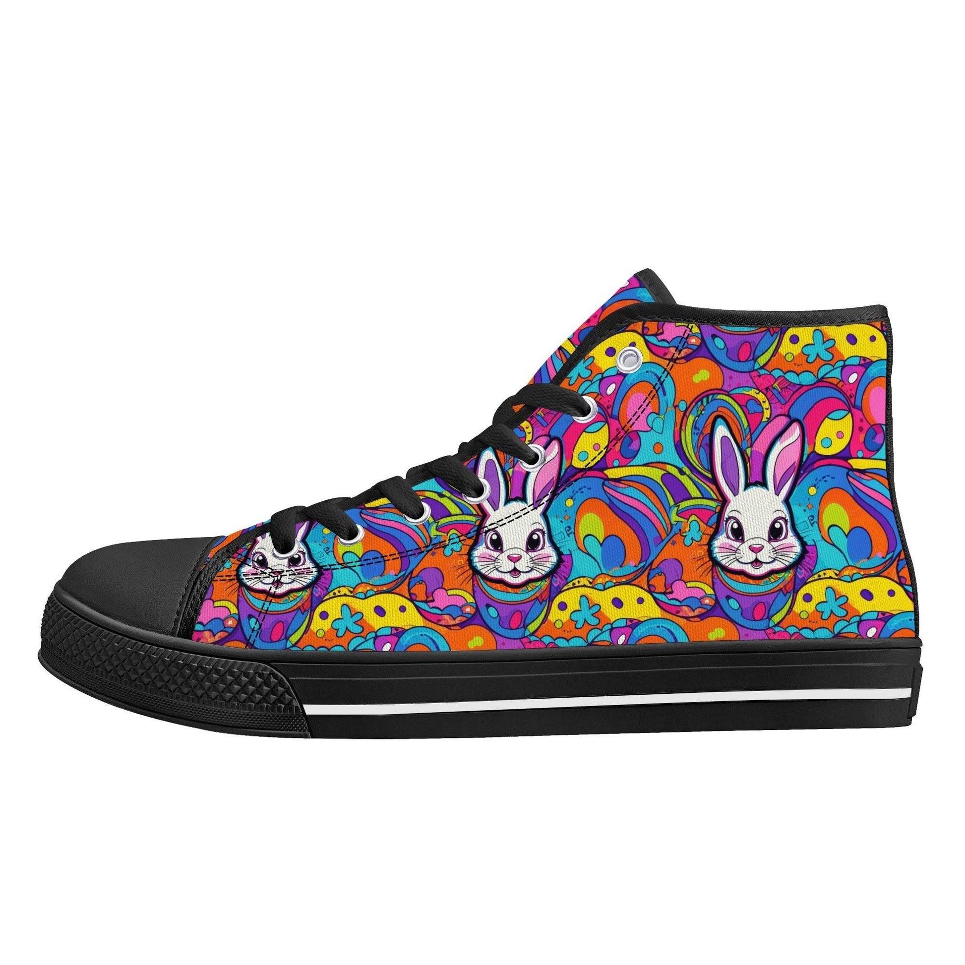Trippy Bunny Men's High Top Canvas Shoes - DeRose Seasonal