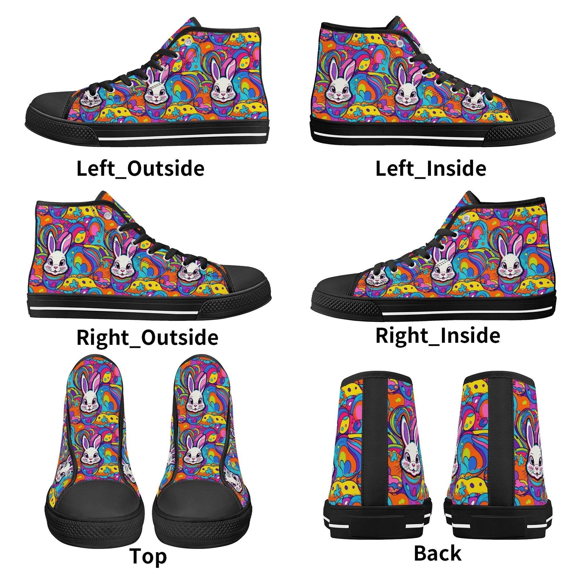 Trippy Bunny Men's High Top Canvas Shoes - DeRose Seasonal