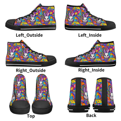Trippy Bunny Men's High Top Canvas Shoes - DeRose Seasonal