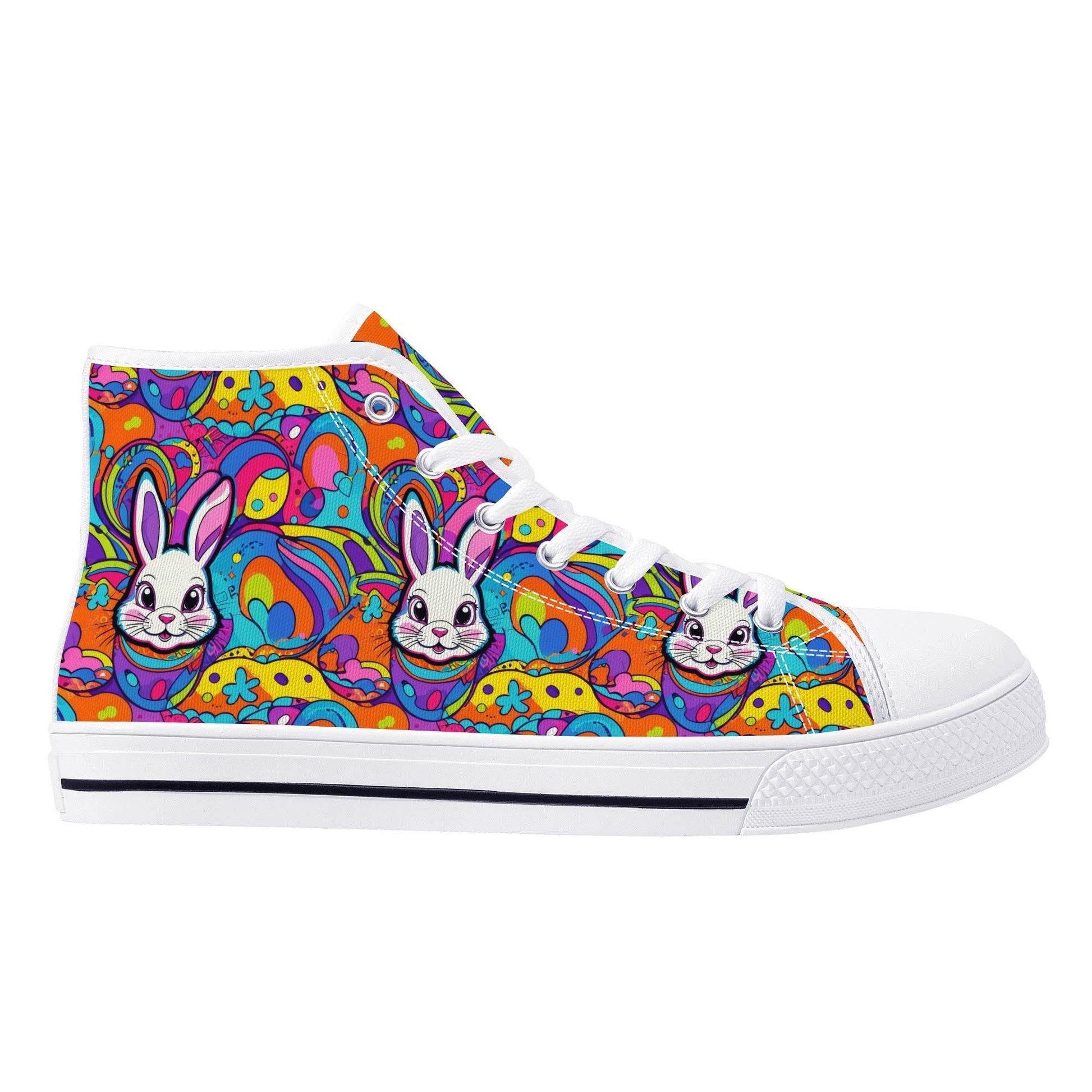 Trippy Bunny Men's High Top Canvas Shoes - DeRose Seasonal