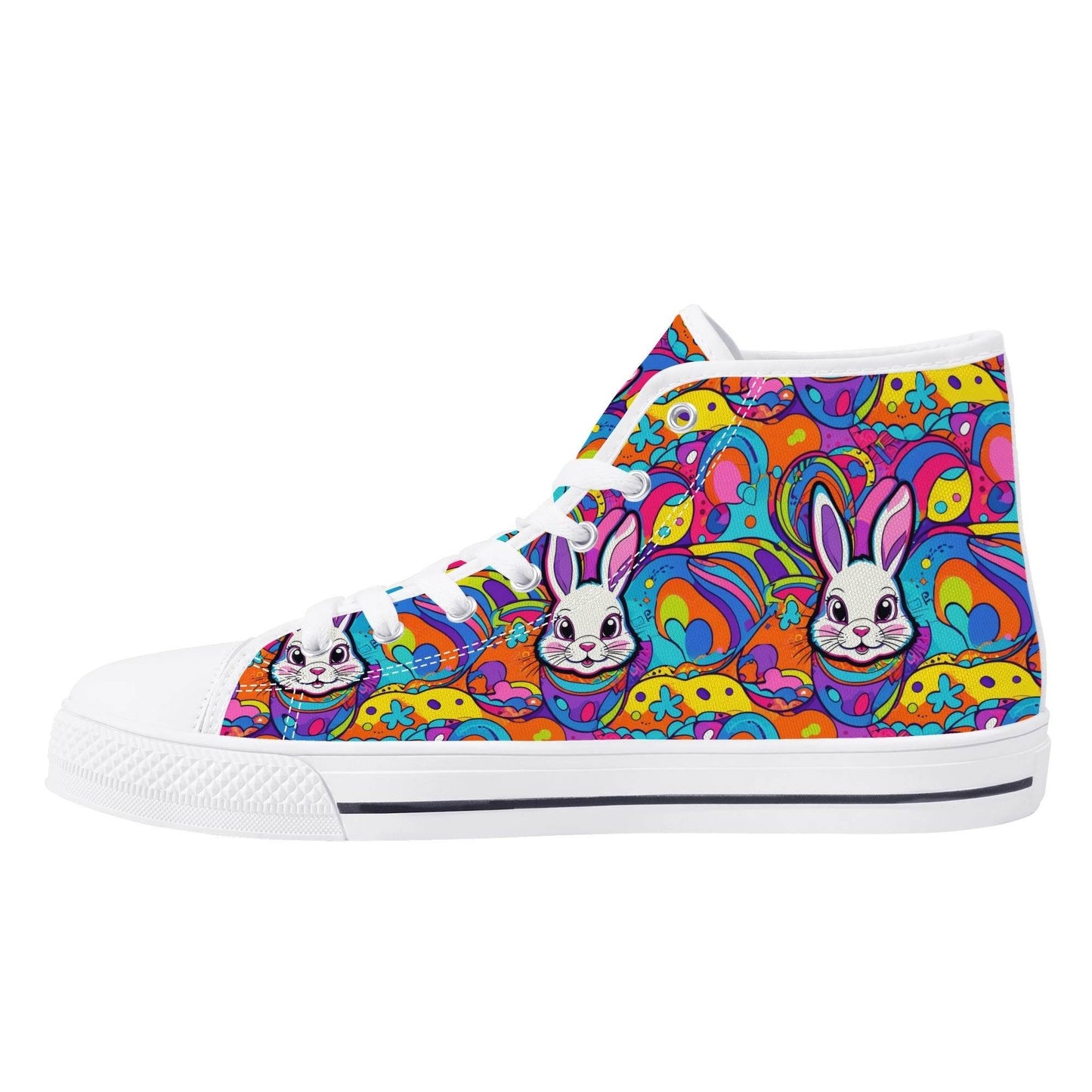 Trippy Bunny Men's High Top Canvas Shoes - DeRose Seasonal