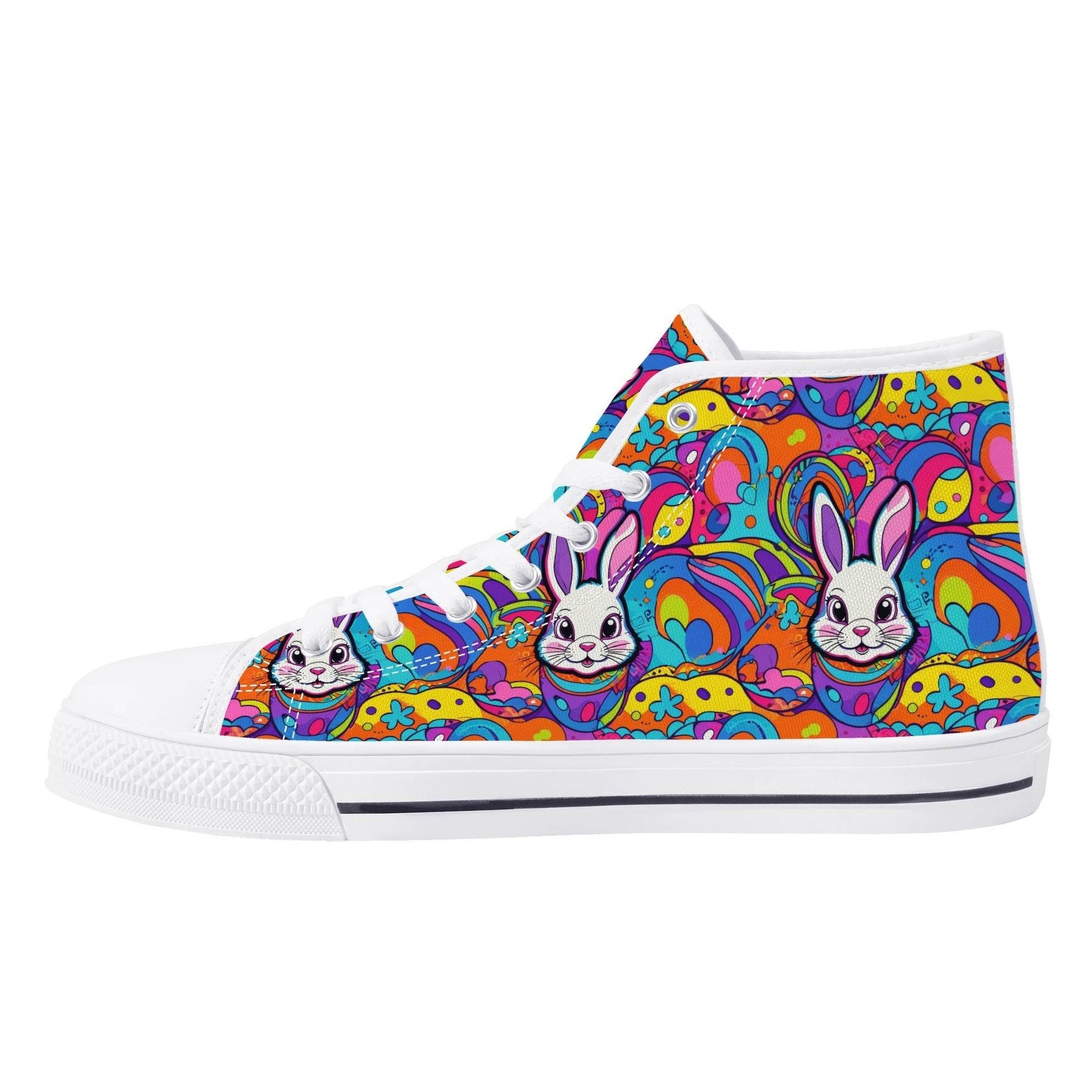 Trippy Bunny Men's High Top Canvas Shoes - DeRose Seasonal
