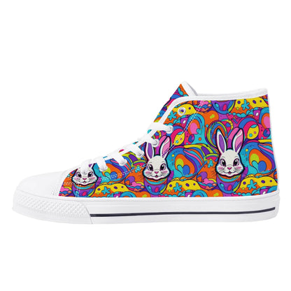 Trippy Bunny Men's High Top Canvas Shoes - DeRose Seasonal