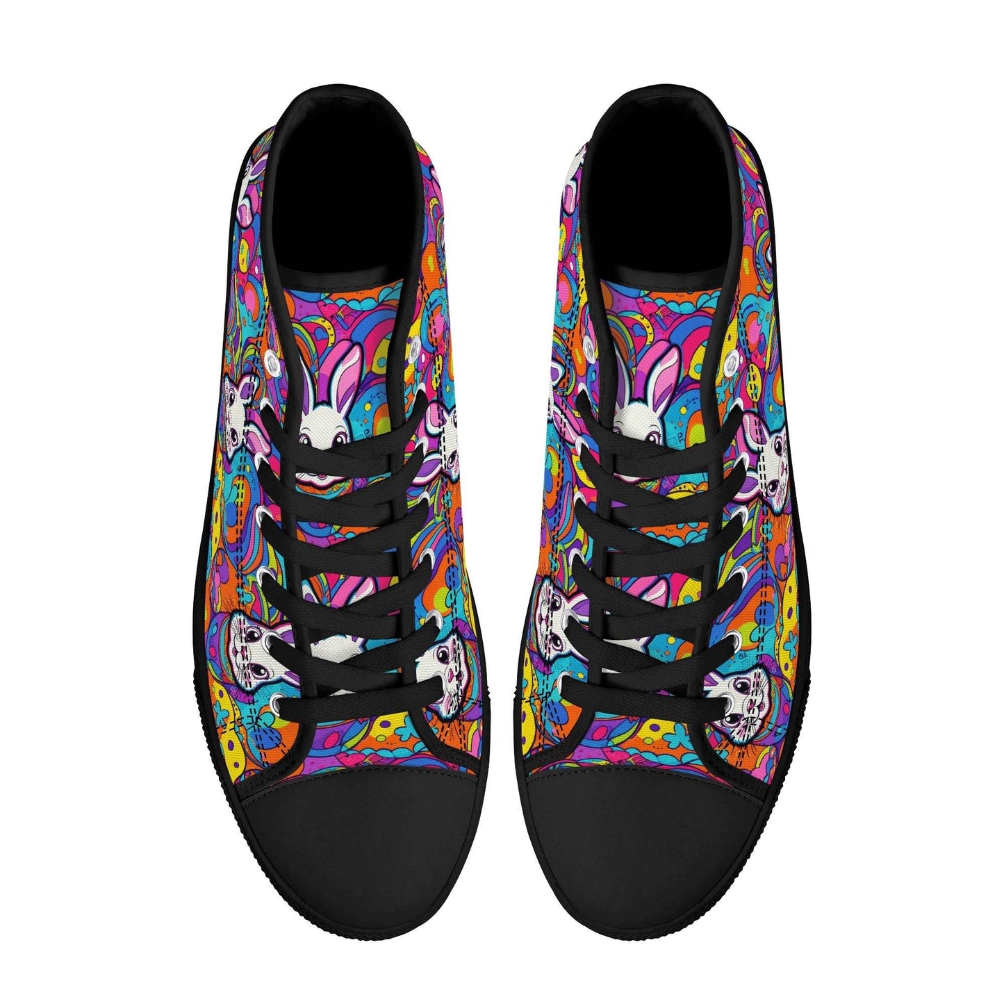 Trippy Bunny Men's High Top Canvas Shoes - DeRose Seasonal