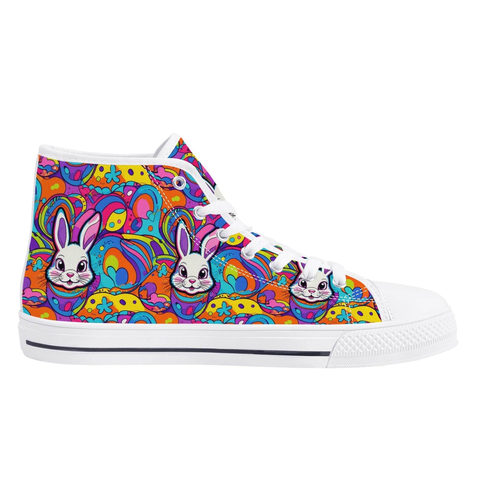 Trippy Bunny Men's High Top Canvas Shoes - DeRose Seasonal