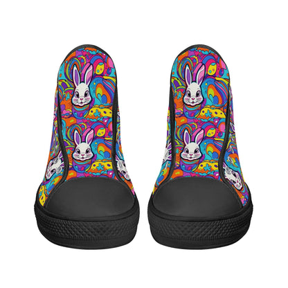 Trippy Bunny Men's High Top Canvas Shoes - DeRose Seasonal