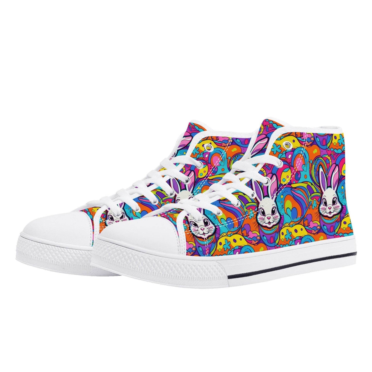 Trippy Bunny Men's High Top Canvas Shoes - DeRose Seasonal
